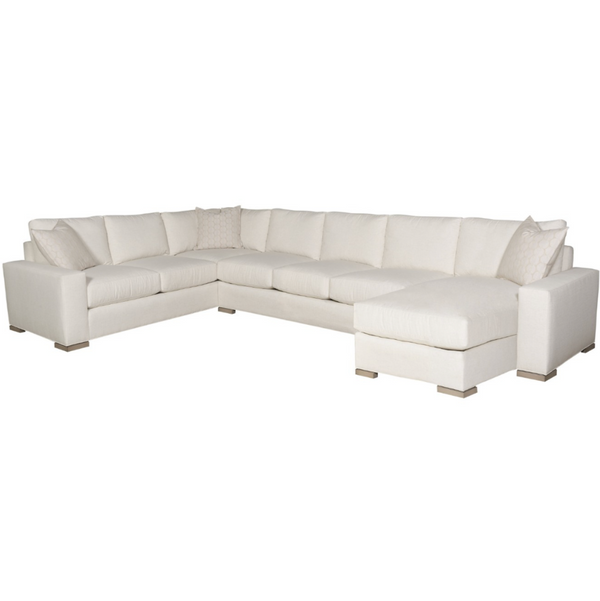 Paxton 3 Piece Sectional, L Shape Sectional with Chaise, Nomad Snow, 152.5" x 101"