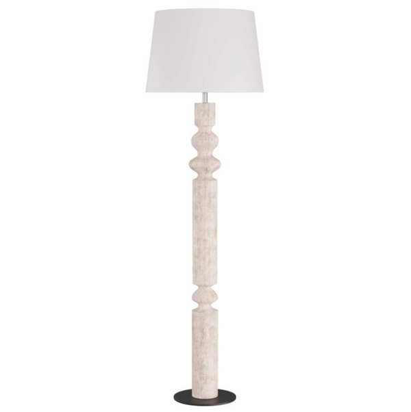 Woodrow Floor Lamp, Limewash, Wood