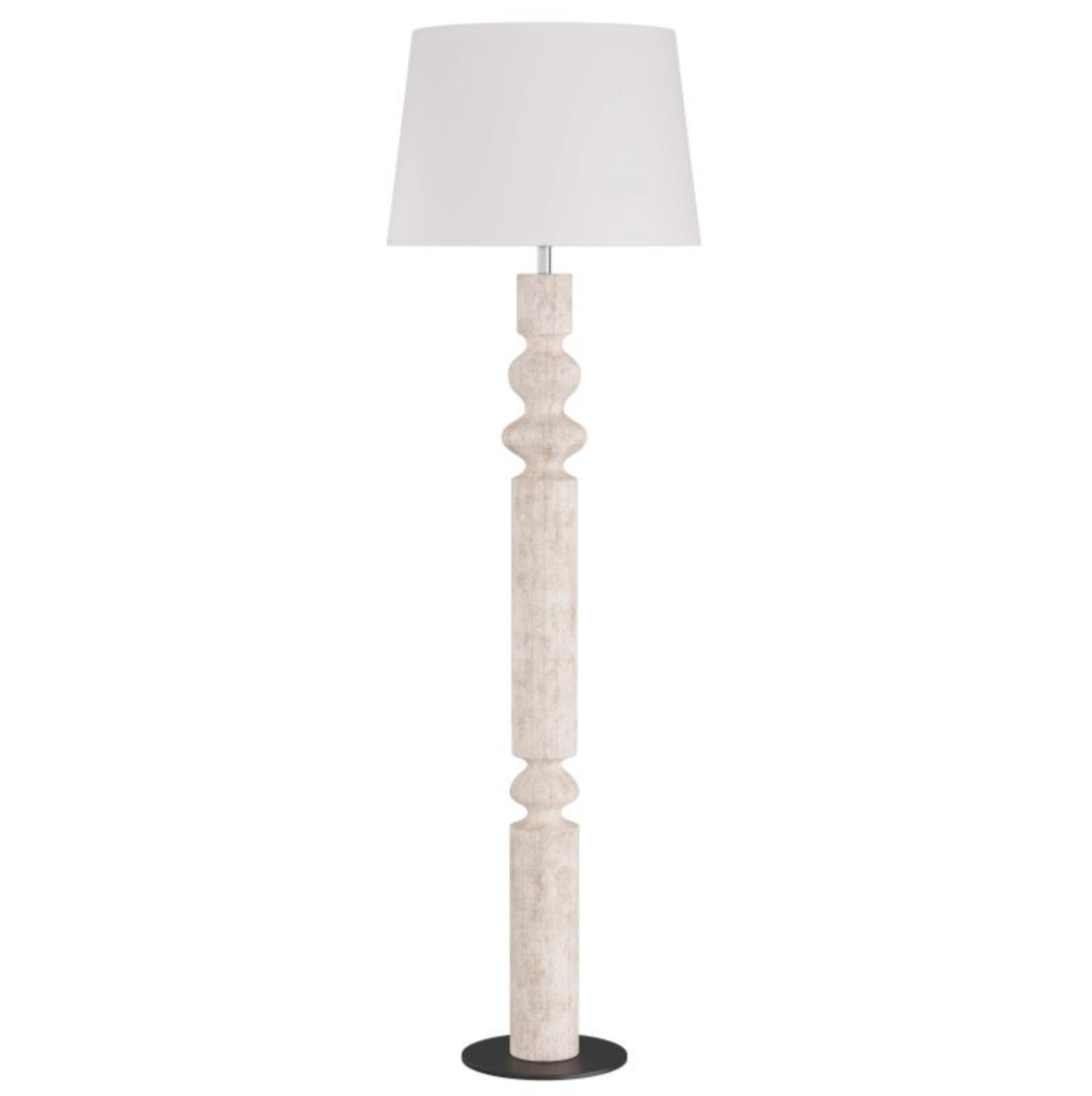 Woodrow Floor Lamp, Limewash, Wood