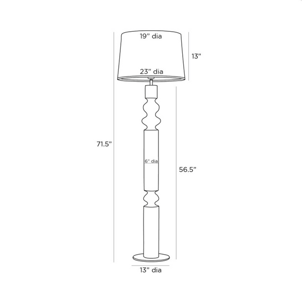 Woodrow Floor Lamp, Limewash, Wood