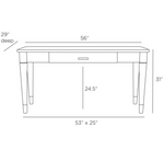 Willis Desk, Smoke, 56"W x 29"D x 31"H