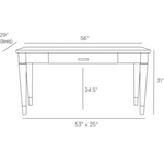 Willis Desk, Smoke, 56"W x 29"D x 31"H