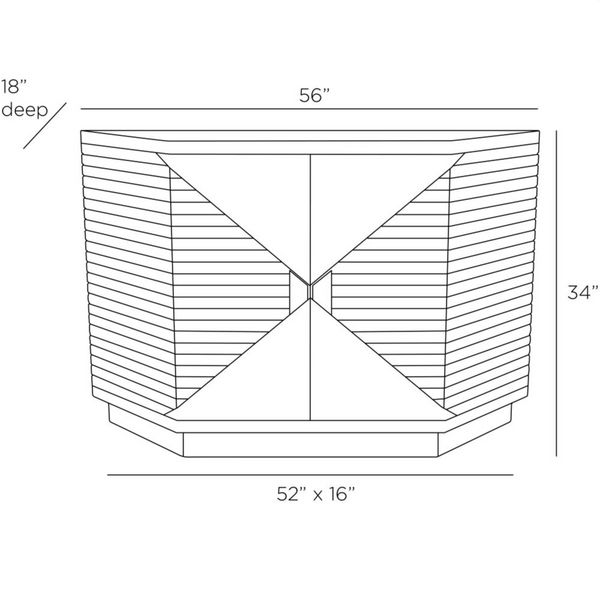 Vector Credenza, Ebony, 56"W x 18"D x 34"H