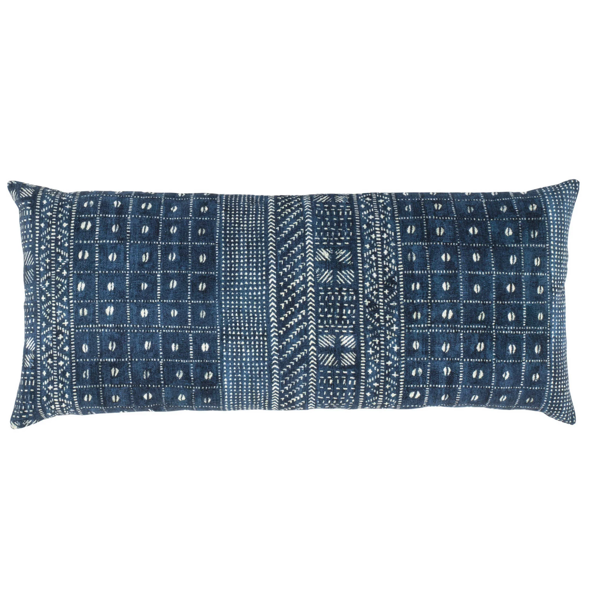 Kodi Batik Pillow, Indigo, 15" Lumbar