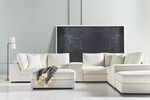 Lucca Sectional (moveable piece so can be LAF or RAF), 146.5" x 117" Kipri Snow Performance Fabric