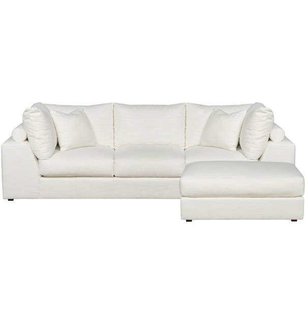 Lucca RAF Sectional, 117" Kipri Snow Performance Fabric