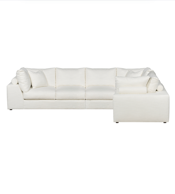 Lucca Sectional (moveable piece so can be LAF or RAF), 146.5" x 117" Kipri Snow Performance Fabric