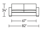 Revere Today Sleeper Sofa, Archer Sand Performance Fabric/Mink, Queen Plus, 82"W