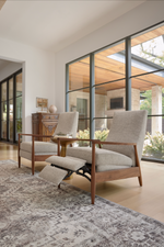 Aston Manual Recliner Chair, Sonata Grey Performance Fabric/Walnut