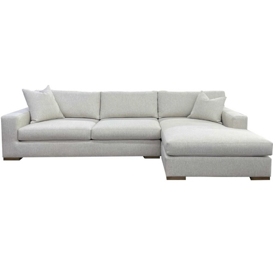 Carson RAF Chaise Sectional, Archer Linen Performance Fabric/Mink, 117"W x 68"D