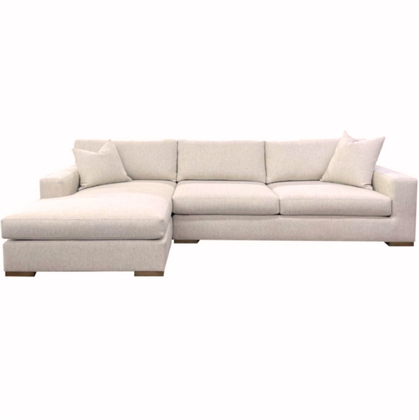 Carson LAF Chaise Sectional, Archer Sand Performance Fabric/Mink, 117"W x 68"D