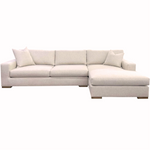 Carson RAF Chaise Sectional, Archer Sand Performance Fabric/Mink, 117"W x 68"D