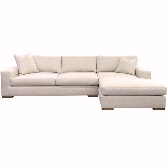 Carson RAF Chaise Sectional, Archer Sand Performance Fabric/Mink, 117"W x 68"D