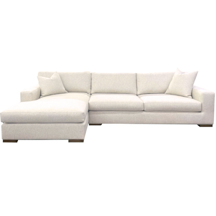 Carson LAF Chaise Sectional, Artemis Snow Performance Fabric/Mink, 117"W x 68"D