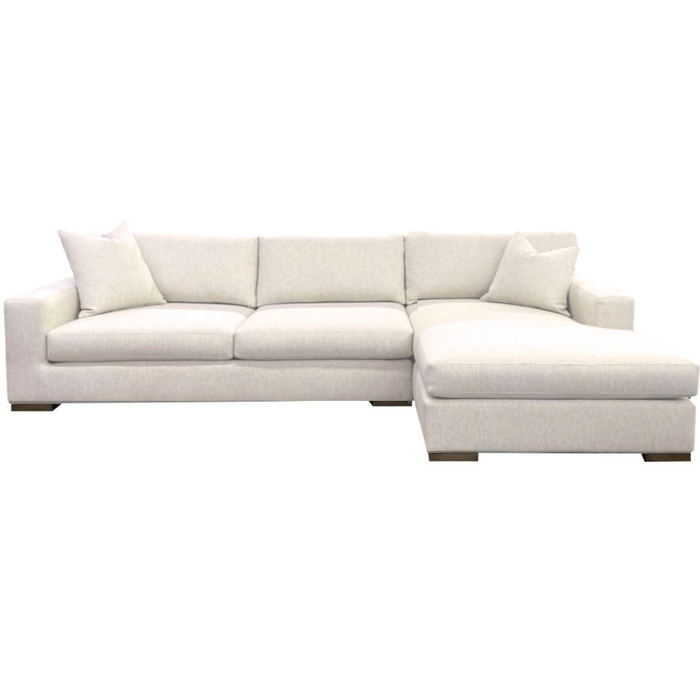 Carson RAF Chaise Sectional, Artemis Snow Performance Fabric/Mink, 117"W x 68"D