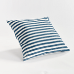 Gideon Square Indoor/Outdoor Pillow, Blue Stripe, 20" x 20"