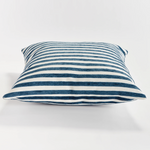 Gideon Square Indoor/Outdoor Pillow, Blue Stripe, 24" x 24"