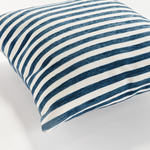 Gideon Square Indoor/Outdoor Pillow, Blue Stripe, 24" x 24"