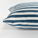 Gideon Square Indoor/Outdoor Pillow, Blue Stripe, 24" x 24"