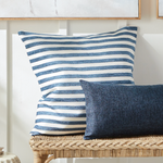 Gideon Square Indoor/Outdoor Pillow, Blue Stripe, 20" x 20"