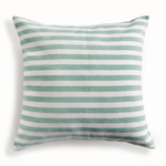 Gideon Square Indoor/Outdoor Pillow, Seafoam Stripe, 20" x 20"