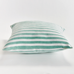 Gideon Square Indoor/Outdoor Pillow, Seafoam Stripe, 20" x 20"
