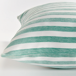 Gideon Square Indoor/Outdoor Pillow, Seafoam Stripe, 20" x 20"