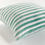 Gideon Square Indoor/Outdoor Pillow, Seafoam Stripe, 20" x 20"