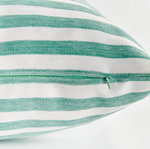 Gideon Square Indoor/Outdoor Pillow, Seafoam Stripe, 20" x 20"