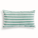 Gideon Indoor/Outdoor Lumbar Pillow, 12" x 22", Seafoam Stripe