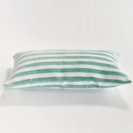 Gideon Indoor/Outdoor Lumbar Pillow, 12" x 22", Seafoam Stripe