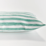 Gideon Indoor/Outdoor Lumbar Pillow, 12" x 22", Seafoam Stripe
