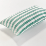 Gideon Indoor/Outdoor Lumbar Pillow, 12" x 22", Seafoam Stripe