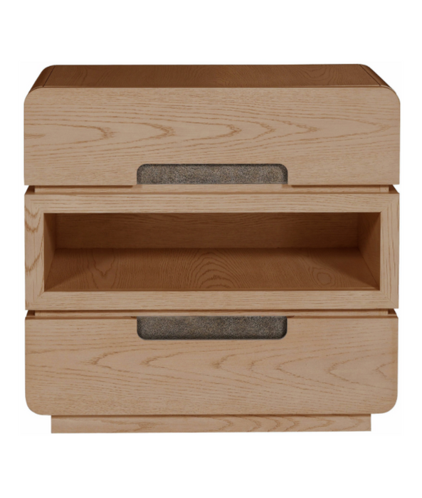 Form Two Drawer Nightstand, Wheat Finish, 30"W