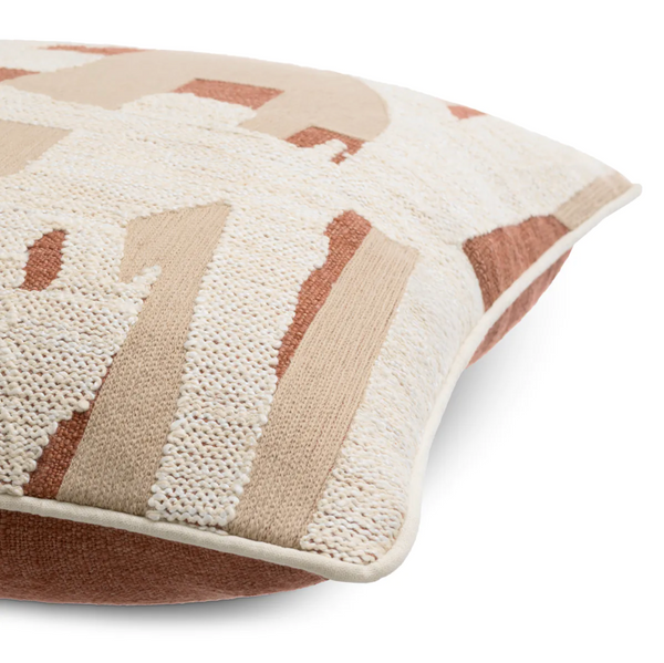 Saphira Cushion II, Orange/Natural, 19.5" x 19.5"
