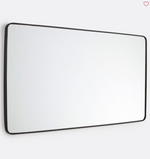 Double Vanity Rounded Rectangle Metal Framed Mirror, Oil Rubbed Bronze, 66"W X 36"H