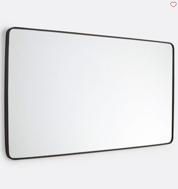Double Vanity Rounded Rectangle Metal Framed Mirror, Oil Rubbed Bronze, 66"W X 36"H