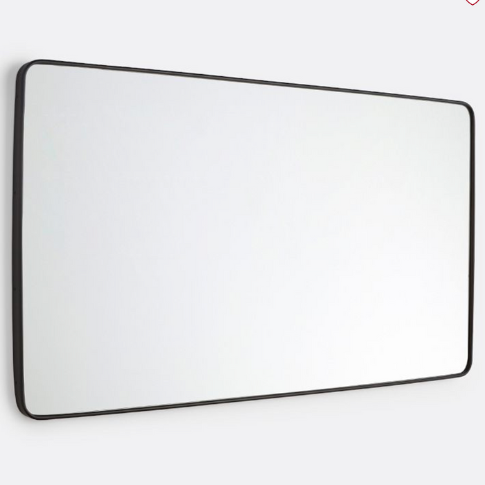 Double Vanity Rounded Rectangle Metal Framed Mirror, Oil Rubbed Bronze, 66"W X 36"H
