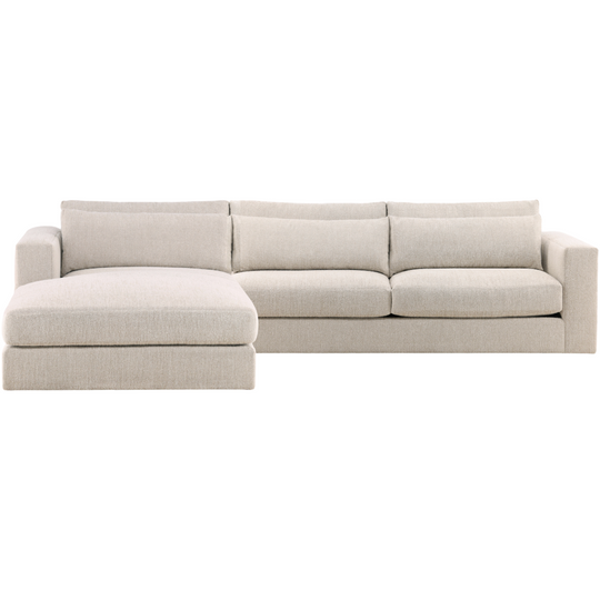 Leone LAF Sectional, Topper Oatmeal Performance Fabric, 140.5"W