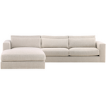 Leone LAF Sectional, Topper Oatmeal Performance Fabric, 140.5"W