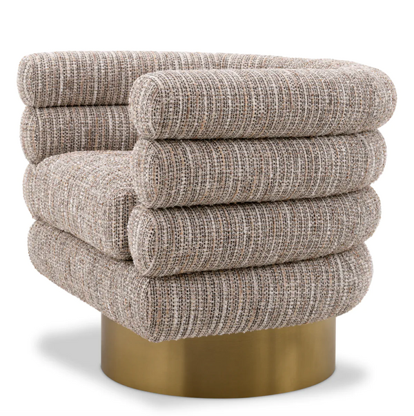 Maguire Swivel Chair, Mademoiselle Beige, 34.25"W x 27.17"D