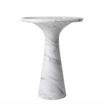 Pompano Low Side Table, Carrara marble, 18.31"Dia