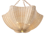 Los Palmos Chandelier - Rattan/Vintage Brass, 31.89"Dia