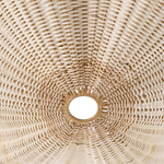 Los Palmos Chandelier - Rattan/Vintage Brass, 31.89"Dia