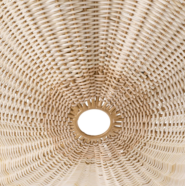 Los Palmos Chandelier - Rattan/Vintage Brass, 31.89"Dia