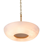 Ariano Pendant - Alabaster/Antique Brass, 23.62"Dia