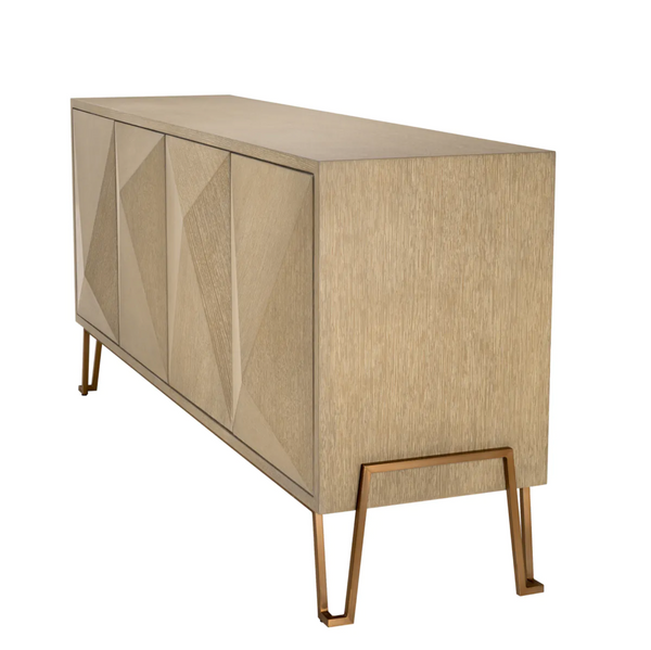 Highland Sideboard - Washed Oak Veneer, 71.26" W x 18.11" D x 32.48"H
