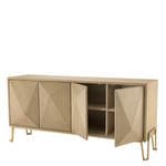 Highland Sideboard - Washed Oak Veneer, 71.26" W x 18.11" D x 32.48"H