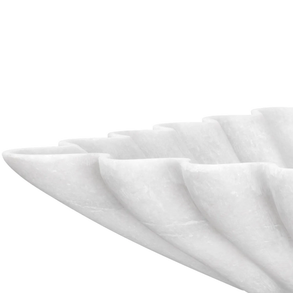 Jackson Square Bowl - White Marble, 12.01"Dia