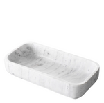 Vioujard Bowl - White Marble, 14.37"W x 7.68"D